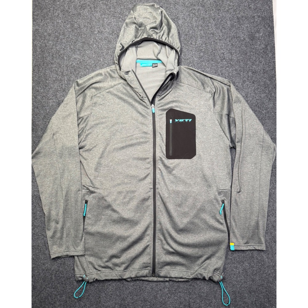 YETI Cycles Mens XXL Gray Full Zip Mountain Bike MTB Performance Hoodie Jacket